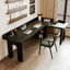 Bureau noir en bois massif en forme de L-558438473-558438468