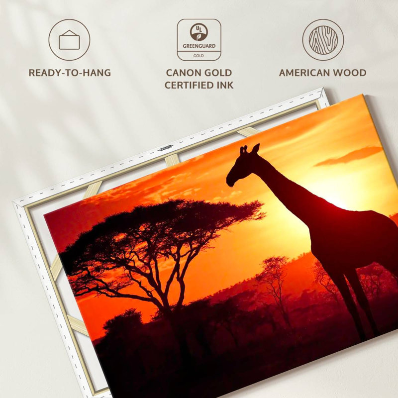 Brampt silhouette de girafe d'Afrique, H 30 po x l 45 po