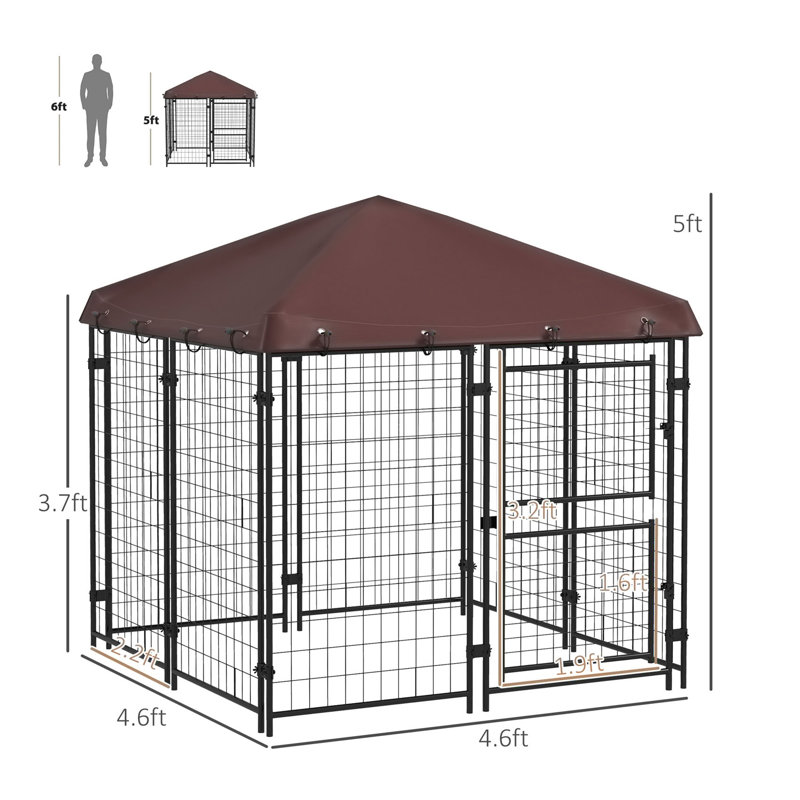 Parc d'extérieur pour chien avec housse imperméable
