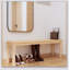 Banc à chaussures en bois massif de 52 pouces avec design moderne pour le hall d'entrée, le couloir et le rangement du salon