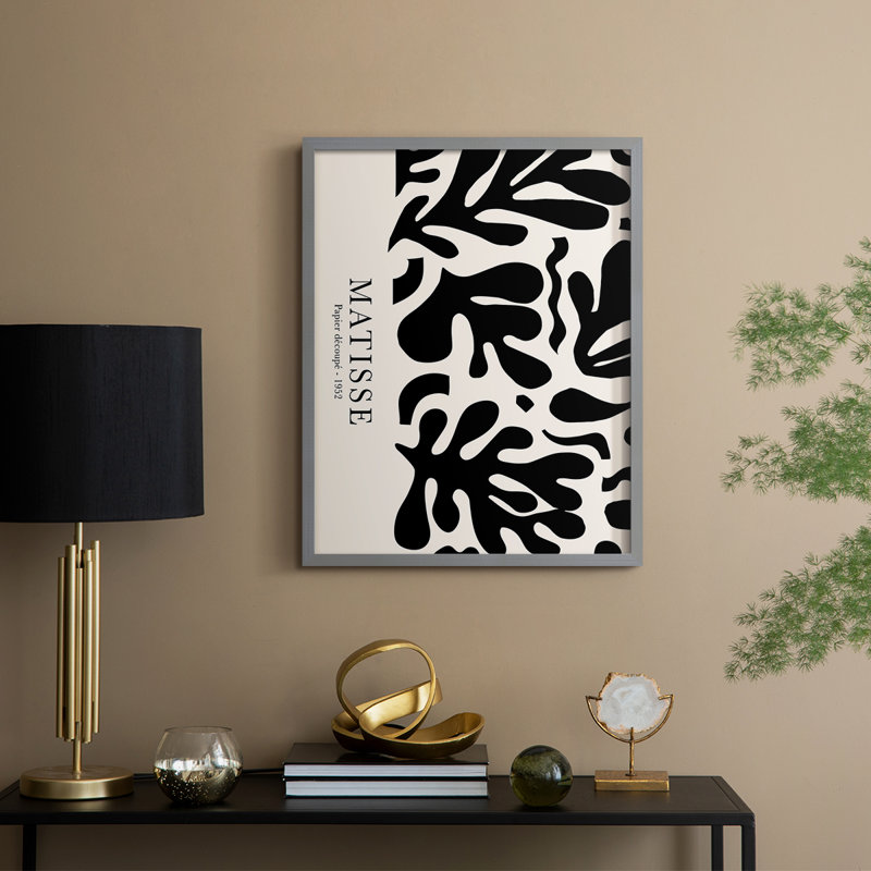 Matisse CCLXII, reproduction d'art encadrée - bois massif, H 15 po x l 12 po, Gris