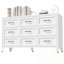 Commode en bois avec 9 tiroirs et pieds robustes-1452829534