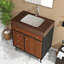 Meuble-lavabo moderne avec lavabo en céramique, conception en bois durable et marbre