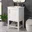 Meuble-lavabo de salle de bain avec lavabo, armoire de salle de bain avec porte à fermeture douce, support de rangement et tablette ouverte-130490465