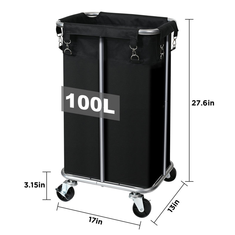 Trieur de linge roulant, Noir
