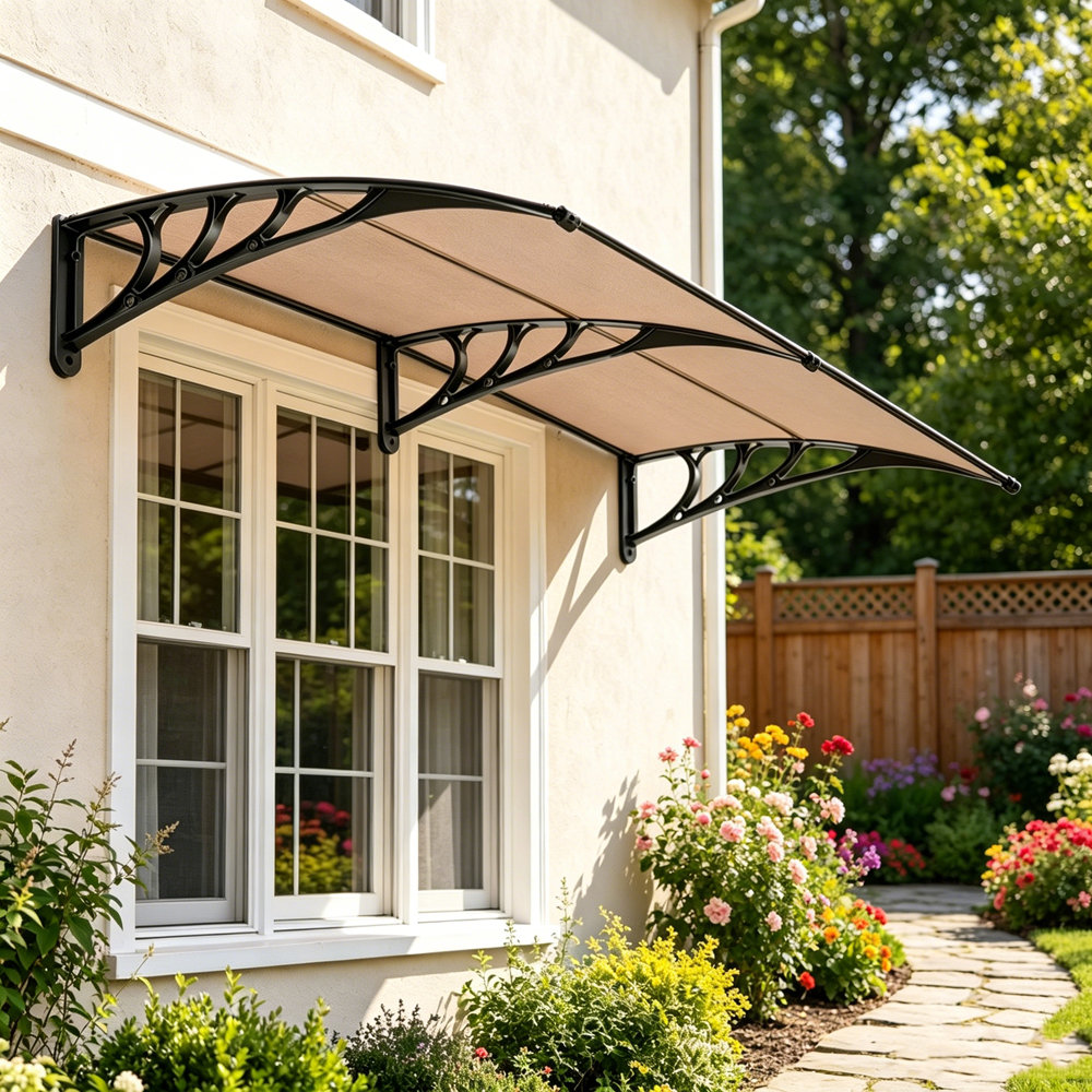 2-Piece Mohzate Modern Polycarbonate Window Door Awning