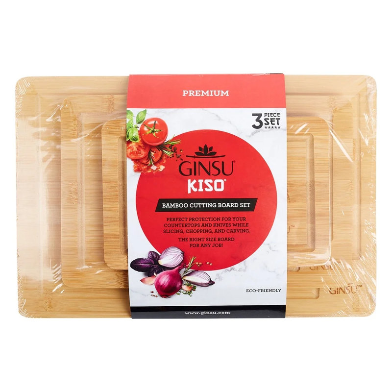 3 Piece Bamboo Cutting Board Set
