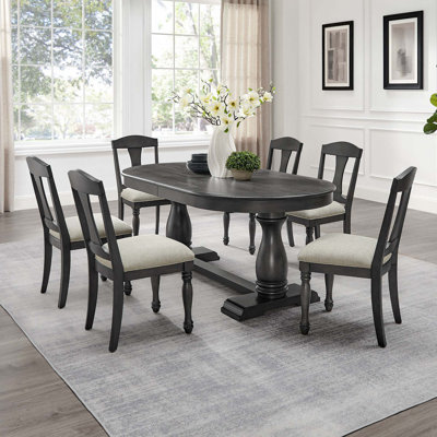 Ensemble de table de salle à manger 7 pièces 7 pièces Mid-Century