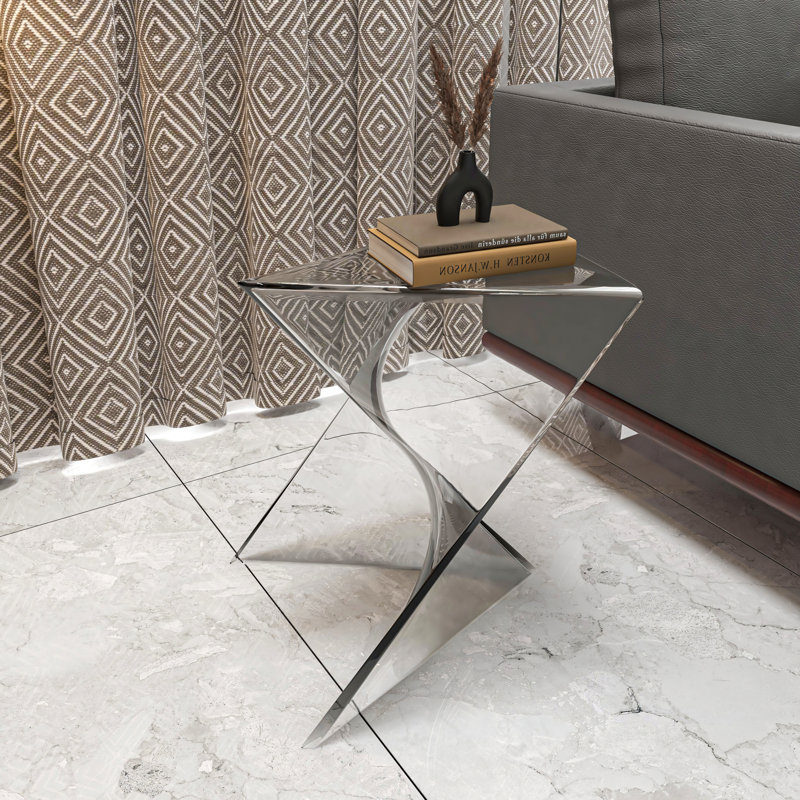 Table d'appoint sculpturale 17 po Leisuremod, Transparent, Single