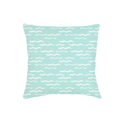 Coussin en lin bleu turquoise pour piscine 26x26 Aqua