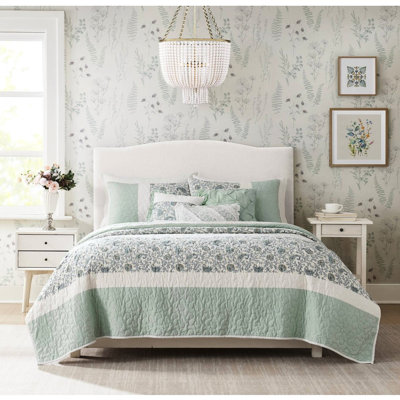 Full/queen Reversible Quilt , 6 Piece, Cotton With 3 Decorative Pillows Bedroom , Full/queen, Piece