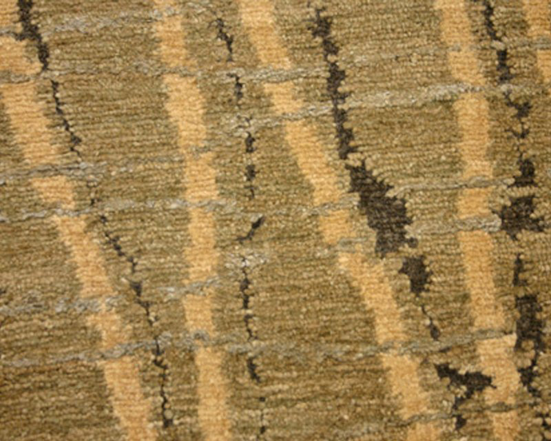 Dragnet Wool Striped Area Rug in Beige/Green, Rectangle 8' x 10'