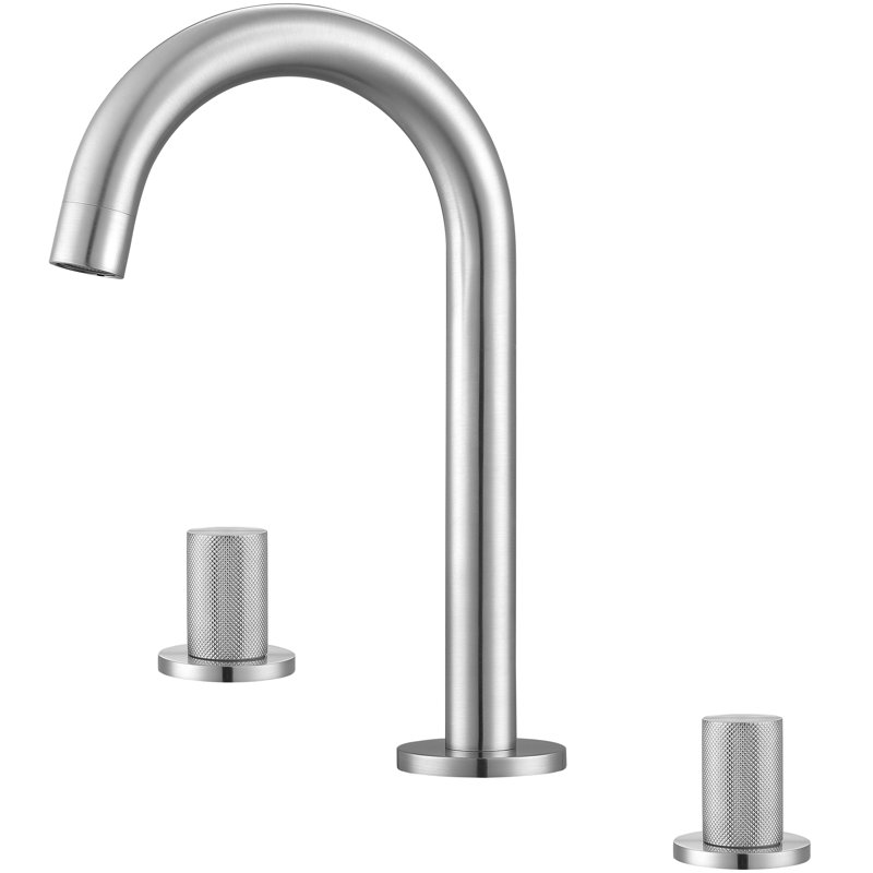 Robinet de salle de bain espacé, Nickel brossé