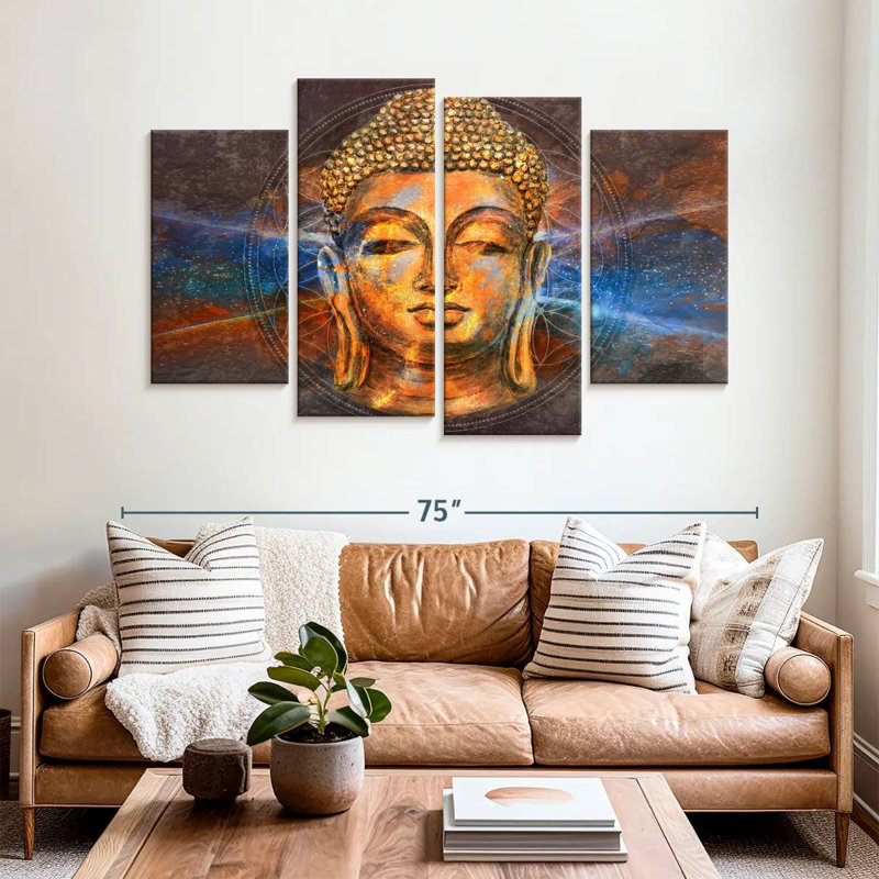Leisha, tête de Bouddha, H 42 po x l 68 po