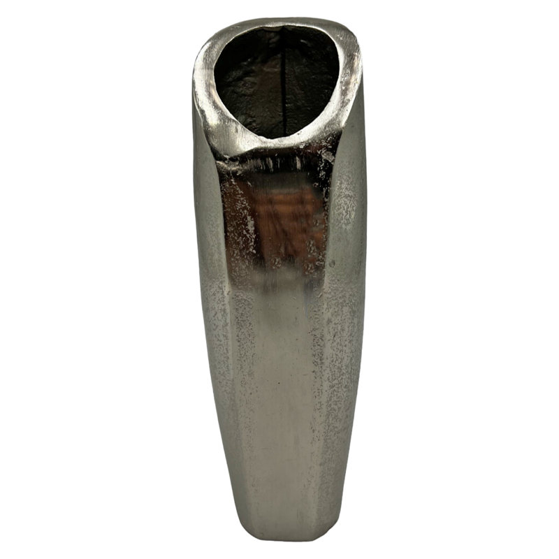 Keyly Handmade Aluminum Table Vase, Silver