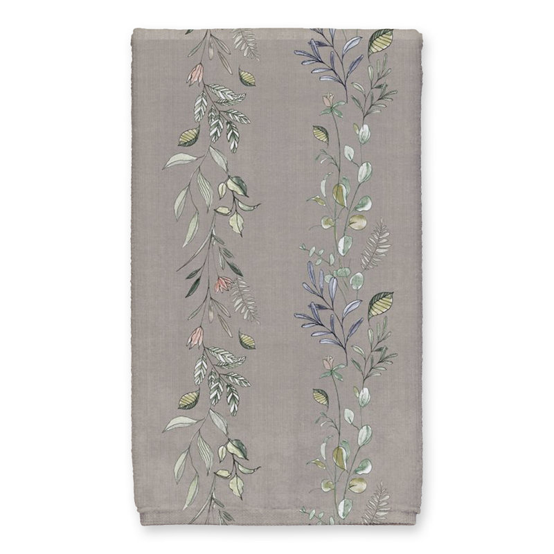 Cotton Floral Tea Towel Kitchen Towel, Brown