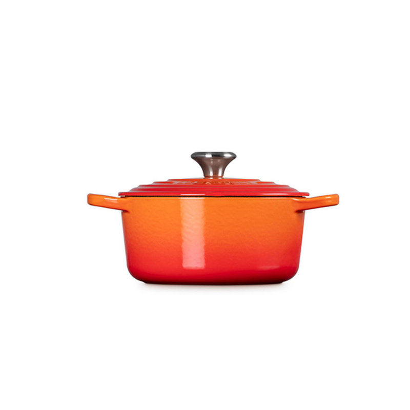 Le Creuset Signature Enameled Cast Iron Round Dutch Oven with Lid, Flame, 2 quarts