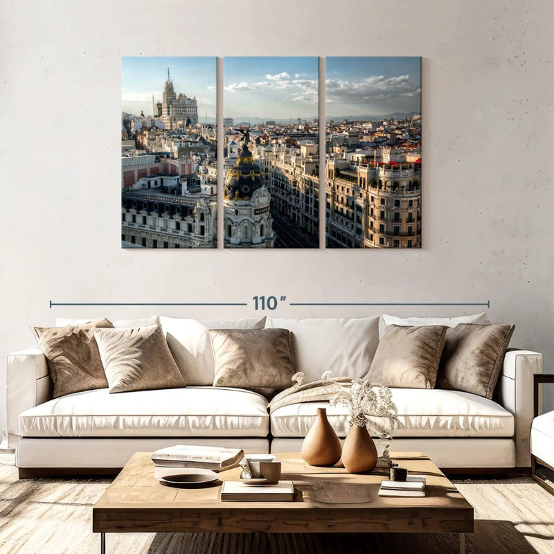Madrid Cityscape From Gran Via, 48" H x 74" W