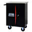 Armoire à outils à double porte avec porte verrouillable - Chariot amovible multi-chariots noir et rouge
