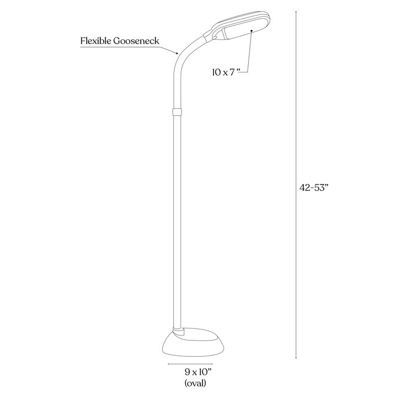 Havana Brown 53" Energy Star LED Floor Lamp with Adjustable Gooseneck