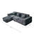 L-Shaped Modular Sectional Sofa, 3-Seater With Ottoman, Striped Corduroy Fabric, High-Density Foam For Home, Apartment, Office-99054277