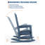 Fauteuil à bascule surdimensionné bleu 40 pouces