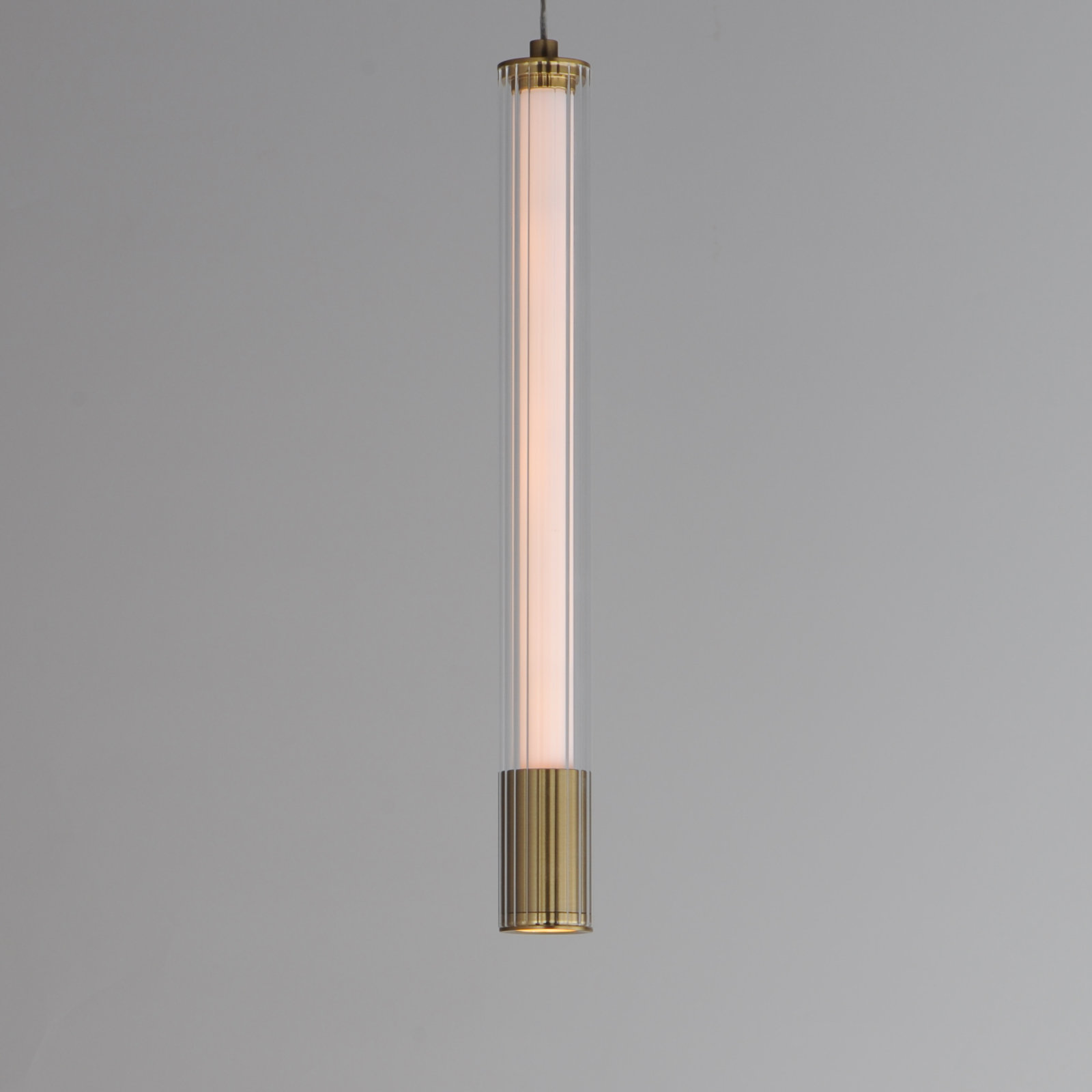 Colbie Single Light LED Pendant, Natural Aged Brass