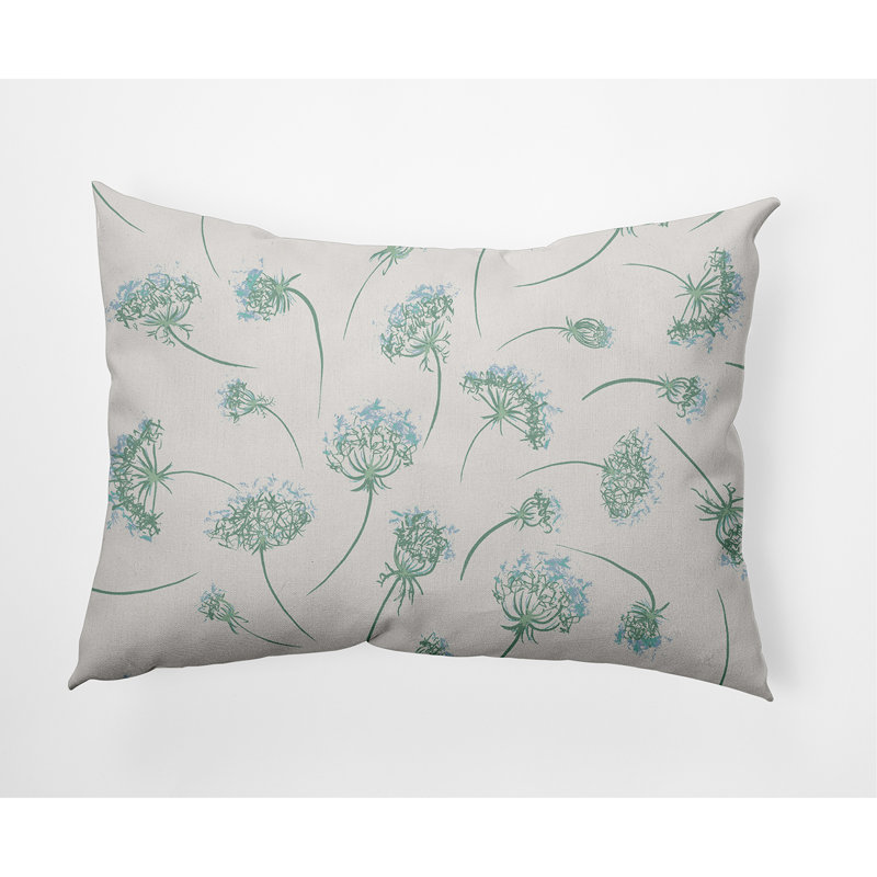 Floral Reversible Throw Pillow, Green