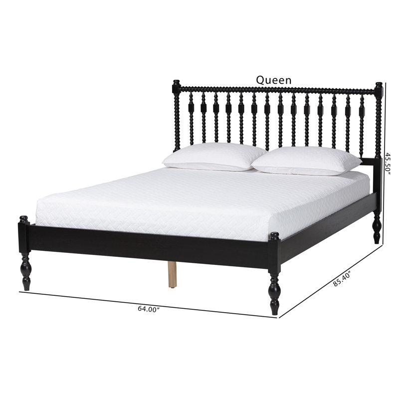 Base de lit Baxton Studio Cherrelle Spindle, Grand lit, Noir