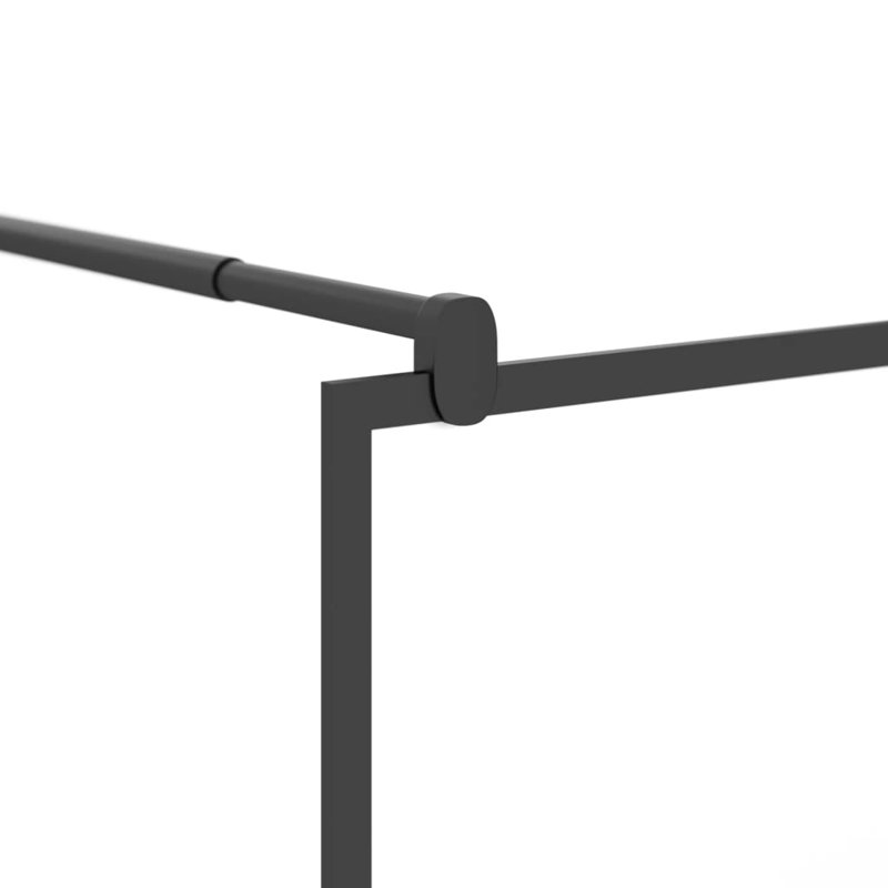 VidaXL Walk-in Shower Wall 45.3" x 76.8", Black, Frosted