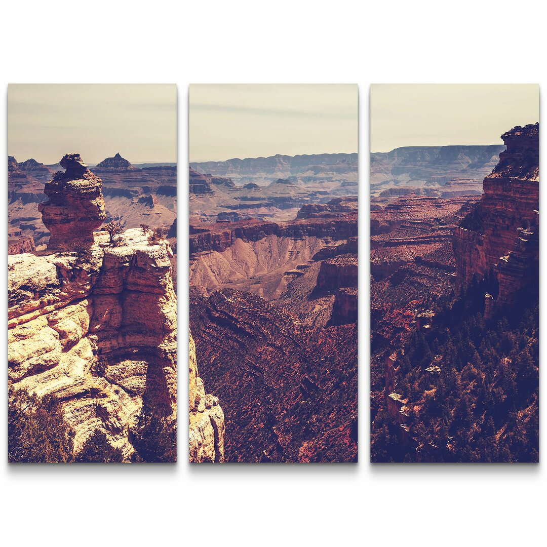 3-tlg. Leinwandbilder-Set Wunderschöne Felsschlucht - Grand Canyon