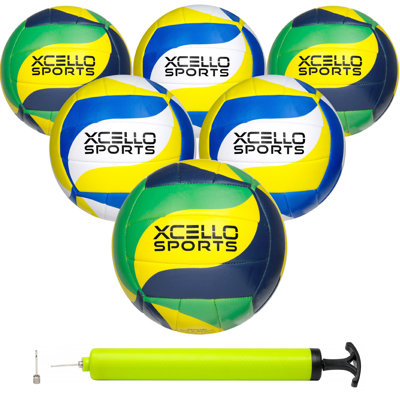 Graphiques Xcello Sports Volleyball avec pompe, paquet de 6