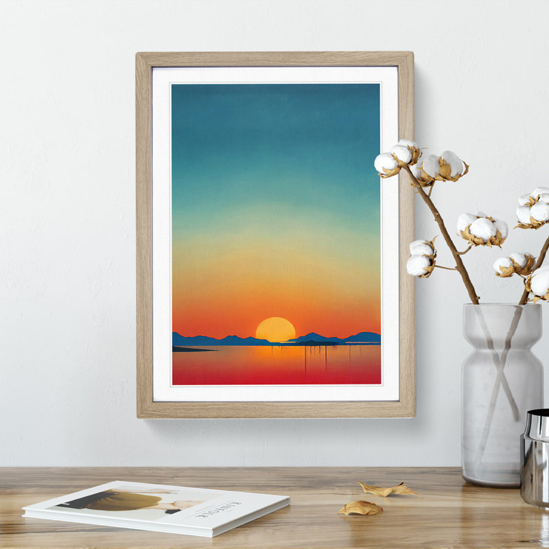 Bewitching Sunset - Single Picture Frame Print, 34cm H x 25cm W x 2cm D, Oak