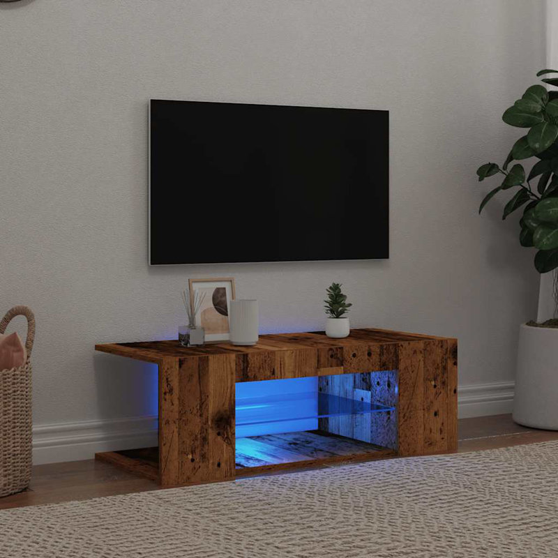Amaad Unfinished TV Stand, Old Wood