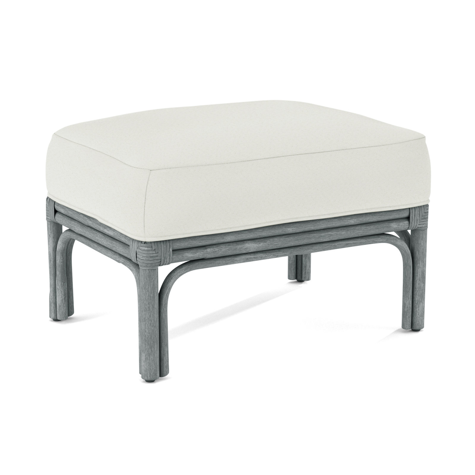 Boca Upholstered Ottoman, Brown Geometric, 0456-33, Nickel