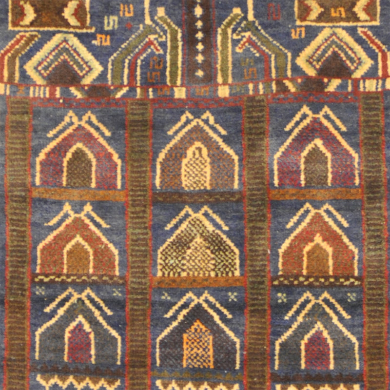 Tapis décoratif en laine noué à la main de conception unique noué à la main brun balouchi 2 pi 10 po x 4 pi 5 po