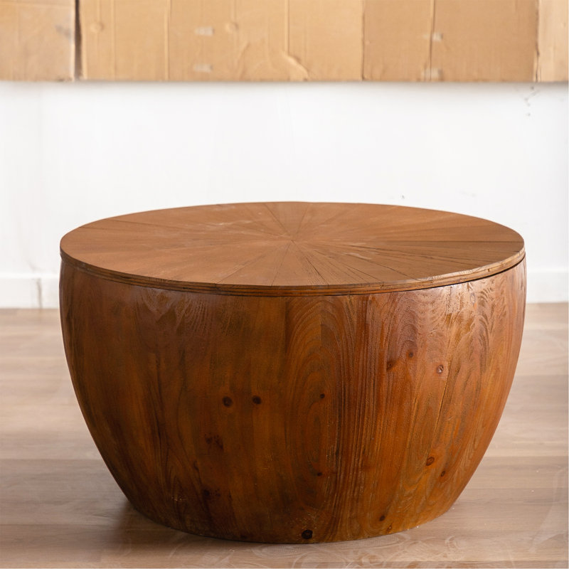 Table basse 31,50 "en forme de seau de style rétro avec fonction de rangement