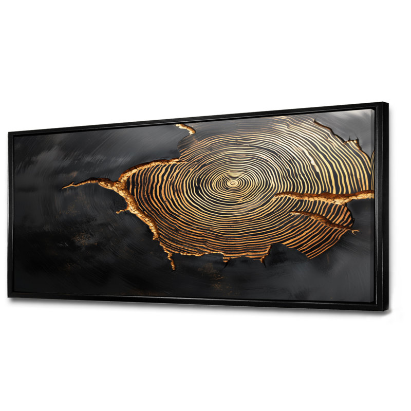Amoroso - Landscapes Large Wall Decor, Noir, noir, noir, noir, H 28 po x l 60 po, Cadre flottant