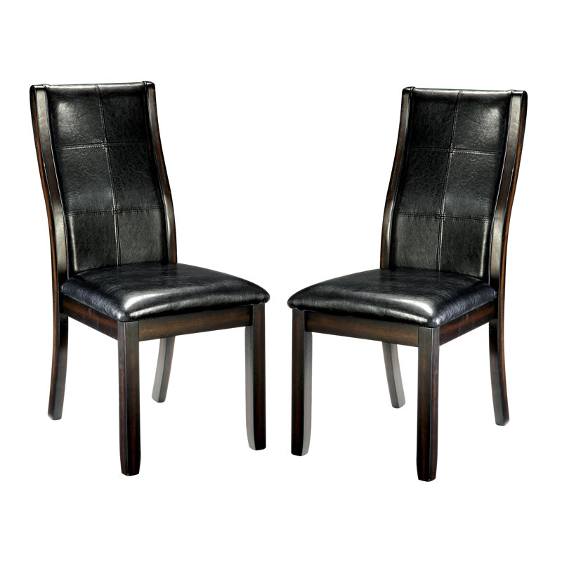 19.5'' H Faux Leather Upholstered Side Chair, Espresso