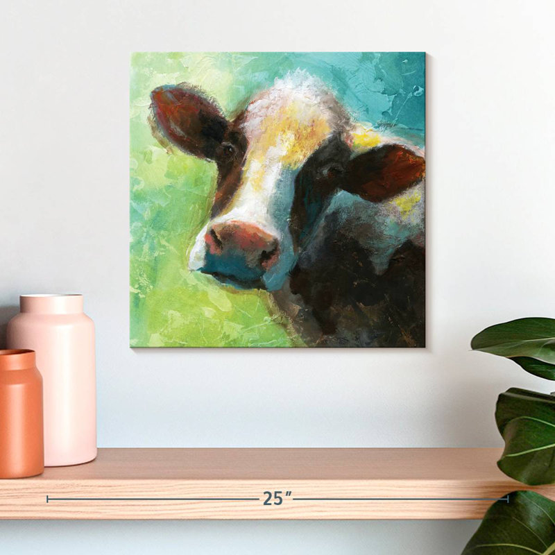 Vache excentrique colorée Brampt, H 16 po x l 16 po