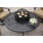 Byrge 5-Piece Patio Swivel Rocker Conversation Set, 52" Round Ice Bucket Tea Table with BBQ & Fire Pit