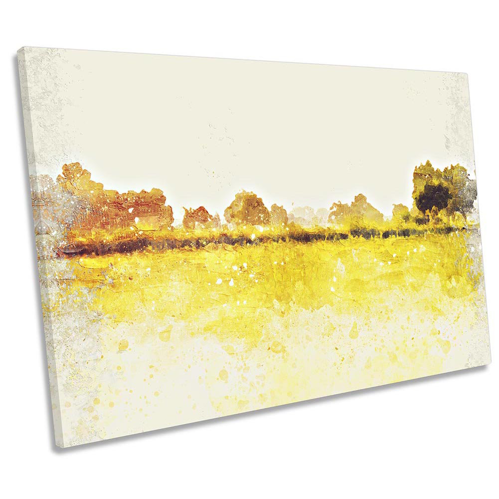 Rosalind Wheeler Yellow Sunset Landscape CANVAS WALL ARTWORK Print Art ...