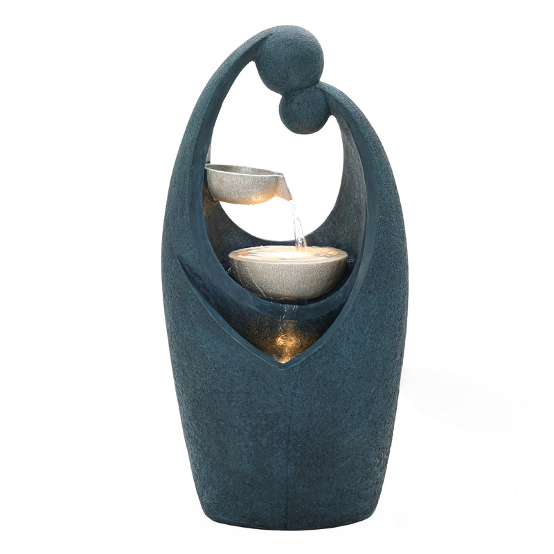 Outdoor Weather Resistant Cascade Fountain with Lights