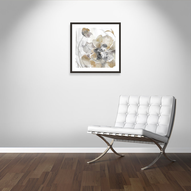 Modlin Taupe Spring Poppy I - reproduction de cadre photo, Espresso foncé, H 32,5 po x l 32,5 po x P 2 po