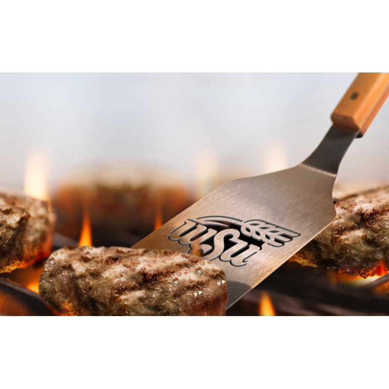 Louisiana State University Tigers Stainless Steel BBQ Tool Set with Maple Handles