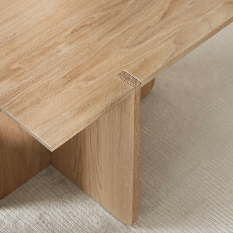 ENGAWA Natural White Oak Side Table - Small, 14.6" H x 17.7" W x 17.7" D, Black