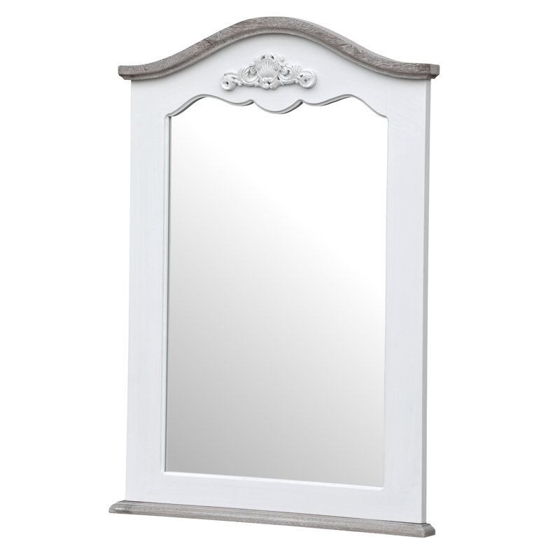 Circee Solid Wood Flat Wall Mirror, Dark Brown