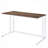 Walnut & White Writing Desk with Built-in USB Port – Modern Office & Study Desk-1596384069