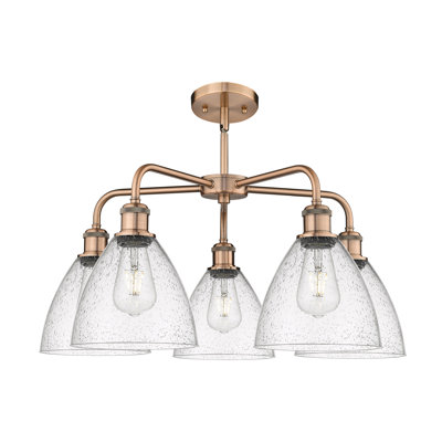 Lustre à intensité variable en verre 5 lumières Amenda