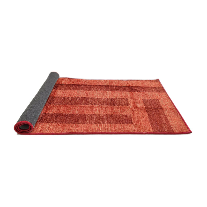 Tapis de zone rouge contemporaine, Carré 7 pi
